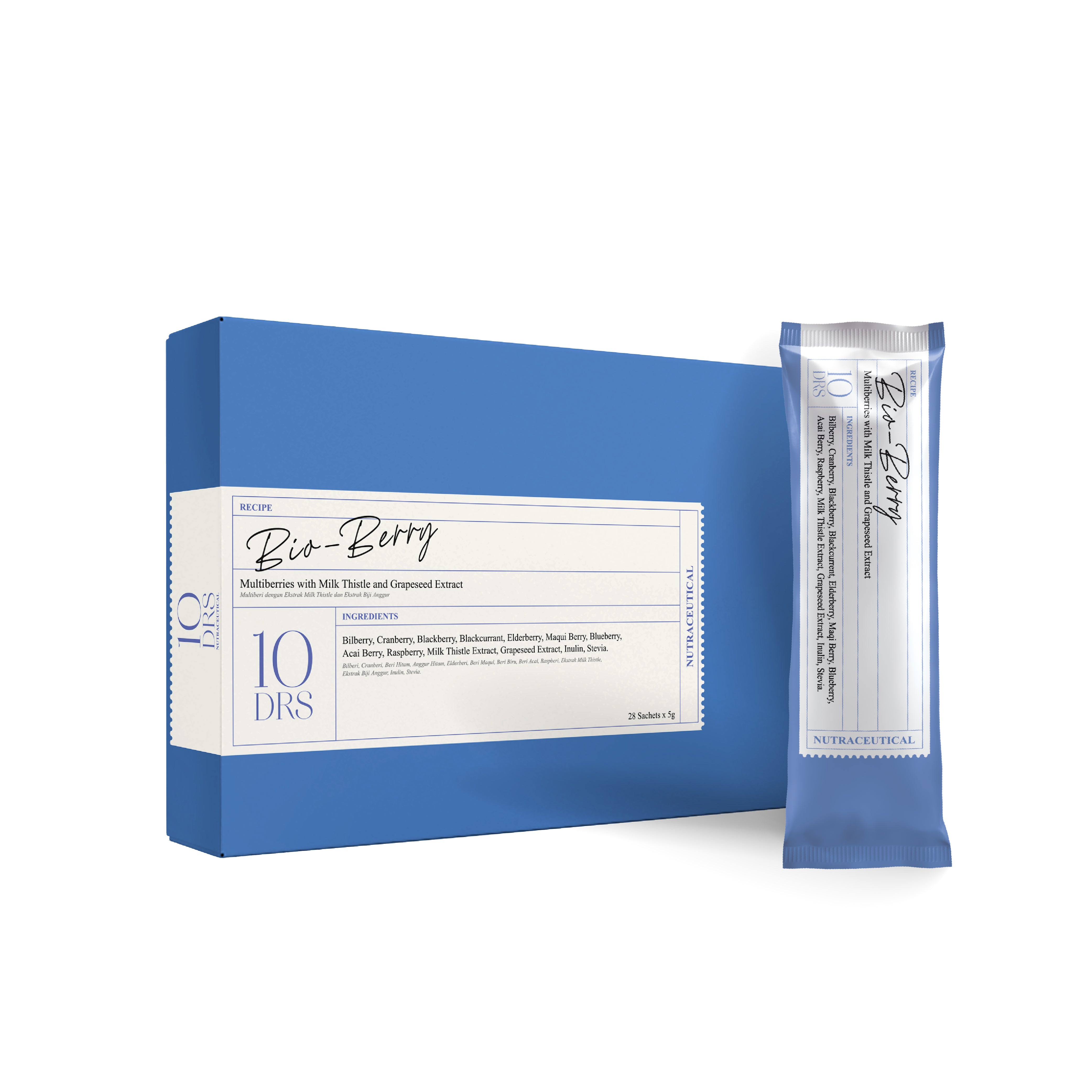 10DRS Bio Berry Beauty Drink 28 Sachets | Antioxidant Beauty Drink | Skin Glow Brightening | Collagen Support Drink